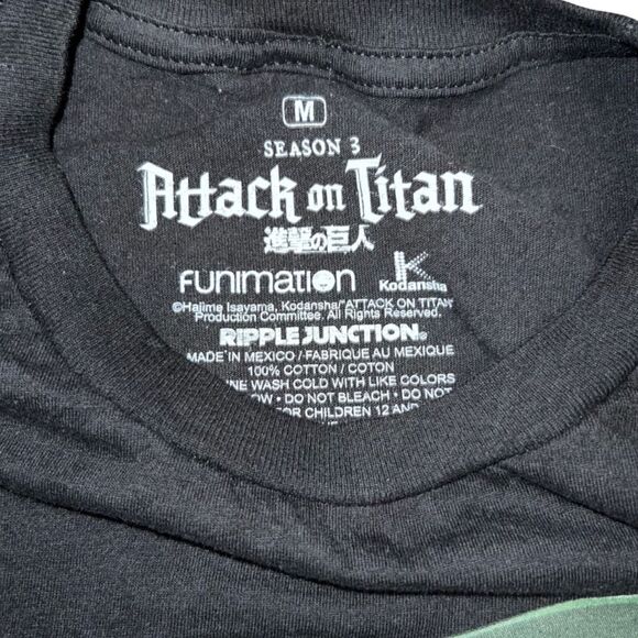 Funimation Attack On Titan Season 3 Graphic Men’s Black T-Shirt Size M #95 - Picture 6 of 6
